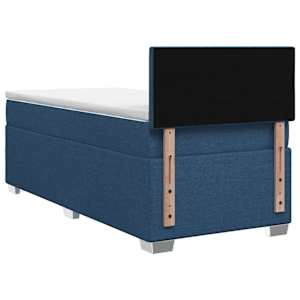 Postel boxspring s matrací s čelo Modrá 90 x 190 cm Textil - obrázek 7