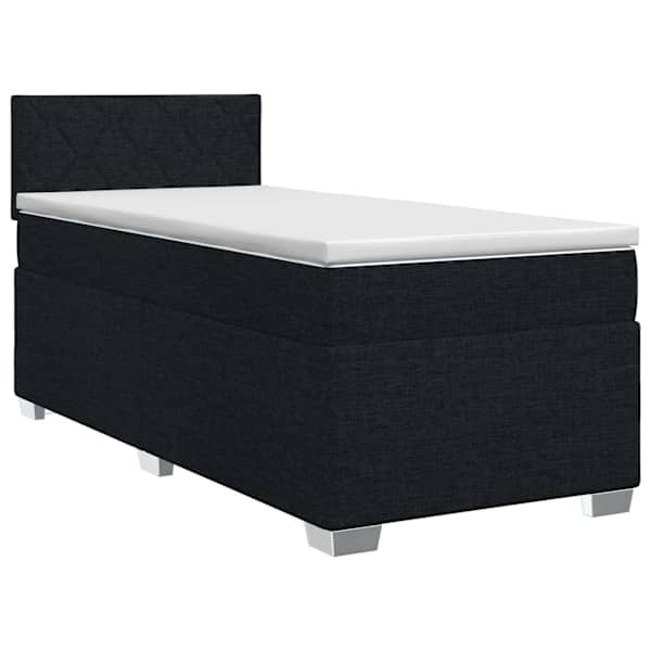 vidaXL Vedruvoodi madratsiga peaga Must 90 x 190 cm kangas