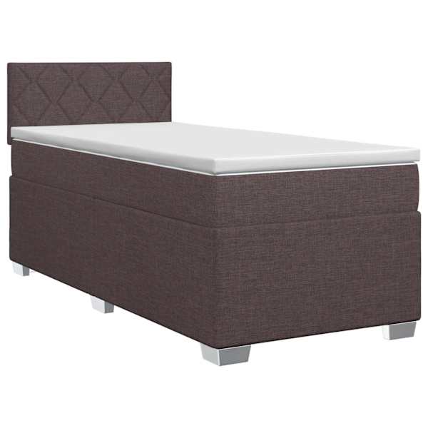 vidaXL Vedruvoodi madratsiga peaga Tume pruun 90 x 190 cm kangas