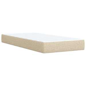 Postel boxspring s matrací s čelo Krémová 90 x 190 cm Textil - obrázek 5