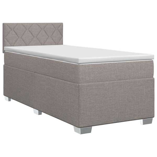 vidaXL Vedruvoodi madratsiga peaga Pruunikashall 90 x 200 cm kangas