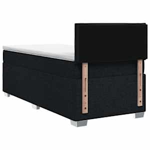 Postel boxspring s matrací s čelo Černá 100 x 200 cm Textil - obrázek 7