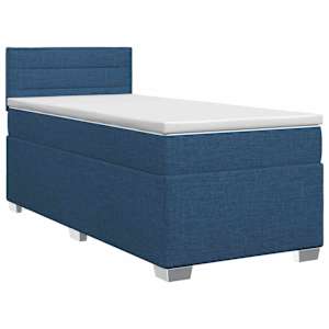 vidaXL Vedruvoodi madratsiga peaga Sinine 100 x 200 cm kangas
