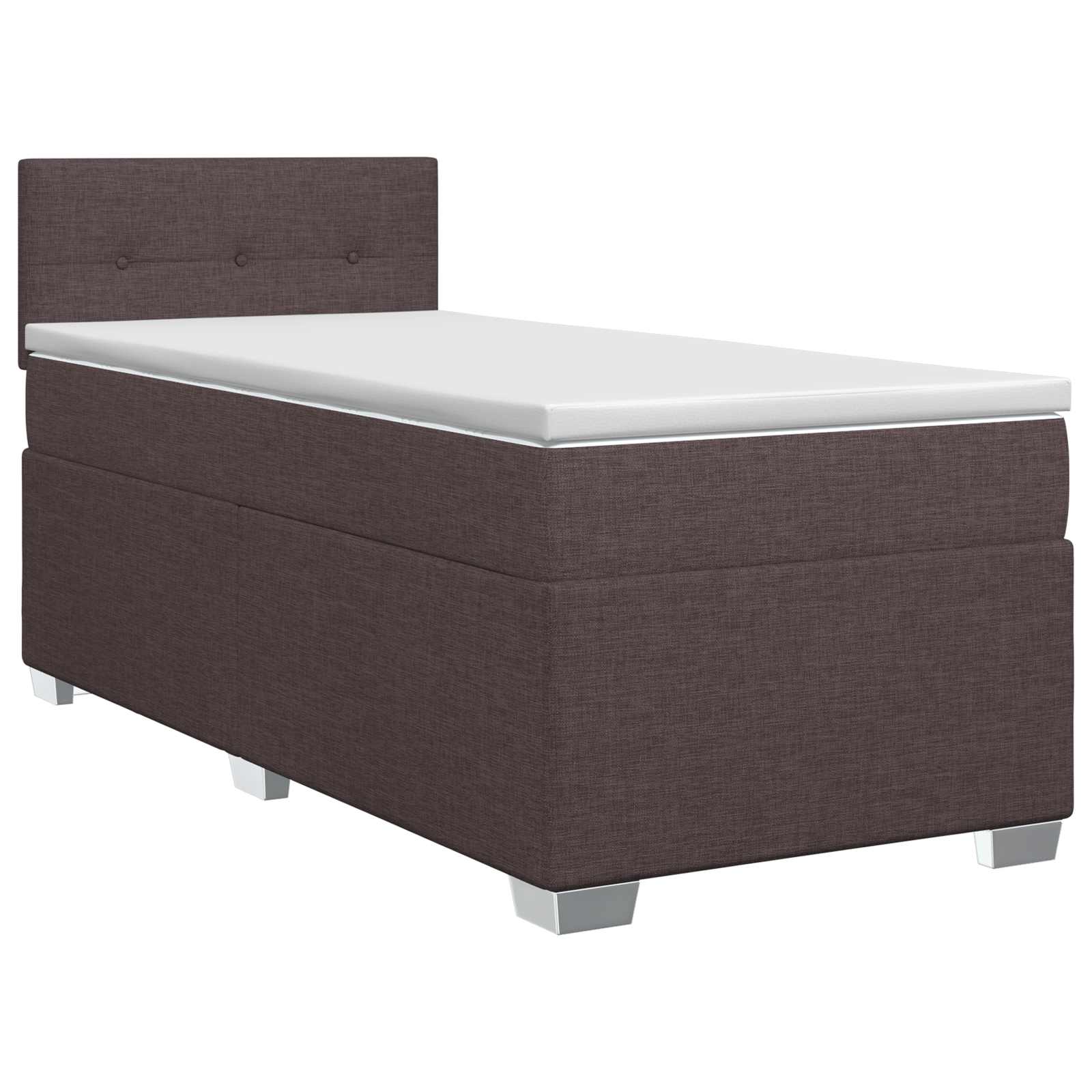 vidaXL Pat boxspring cu saltea Maro închis 100 x 200 cm Țesătură