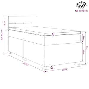Postel boxspring s matrací Tmavě hnědá 100 x 200 cm Textil - obrázek 10