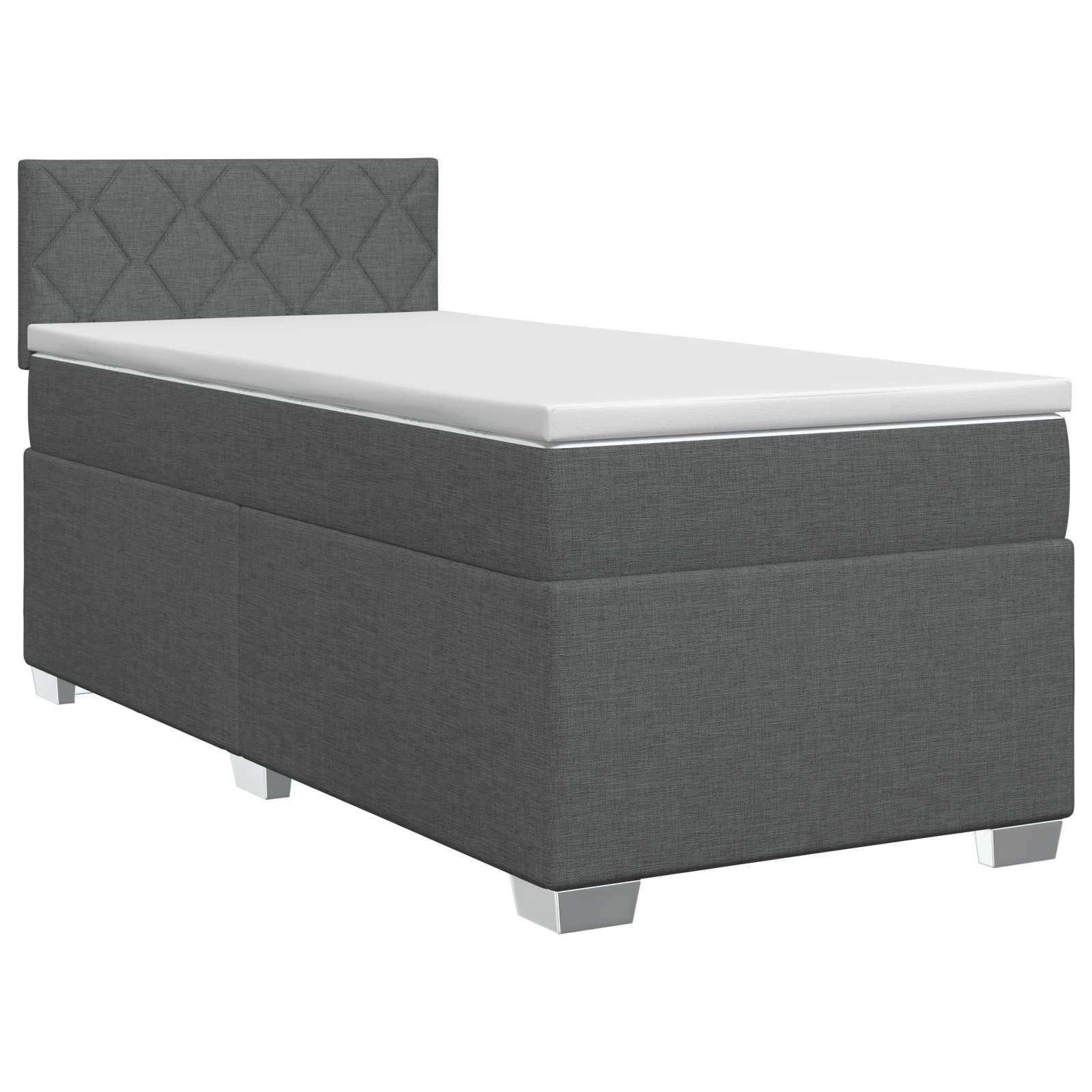 vidaXL Pat boxspring cu saltea Gri închis 100 x 200 cm Țesătură