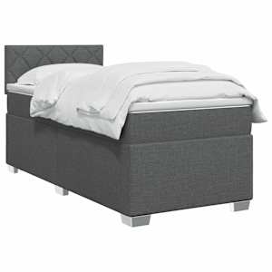 Postel boxspring s matrací Tmavě šedá 100 x 200 cm Textil - obrázek 2