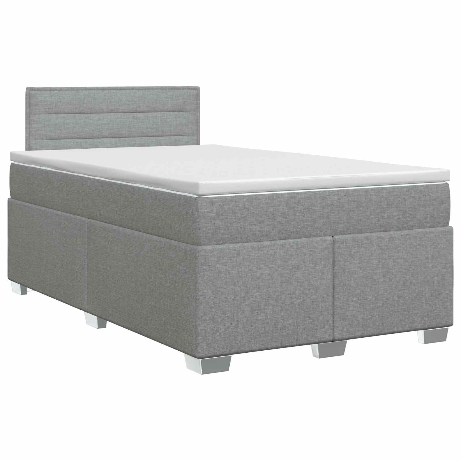 Postelja boxspring z vzmetnico Svetlo siva 120 x 190 cm Blago