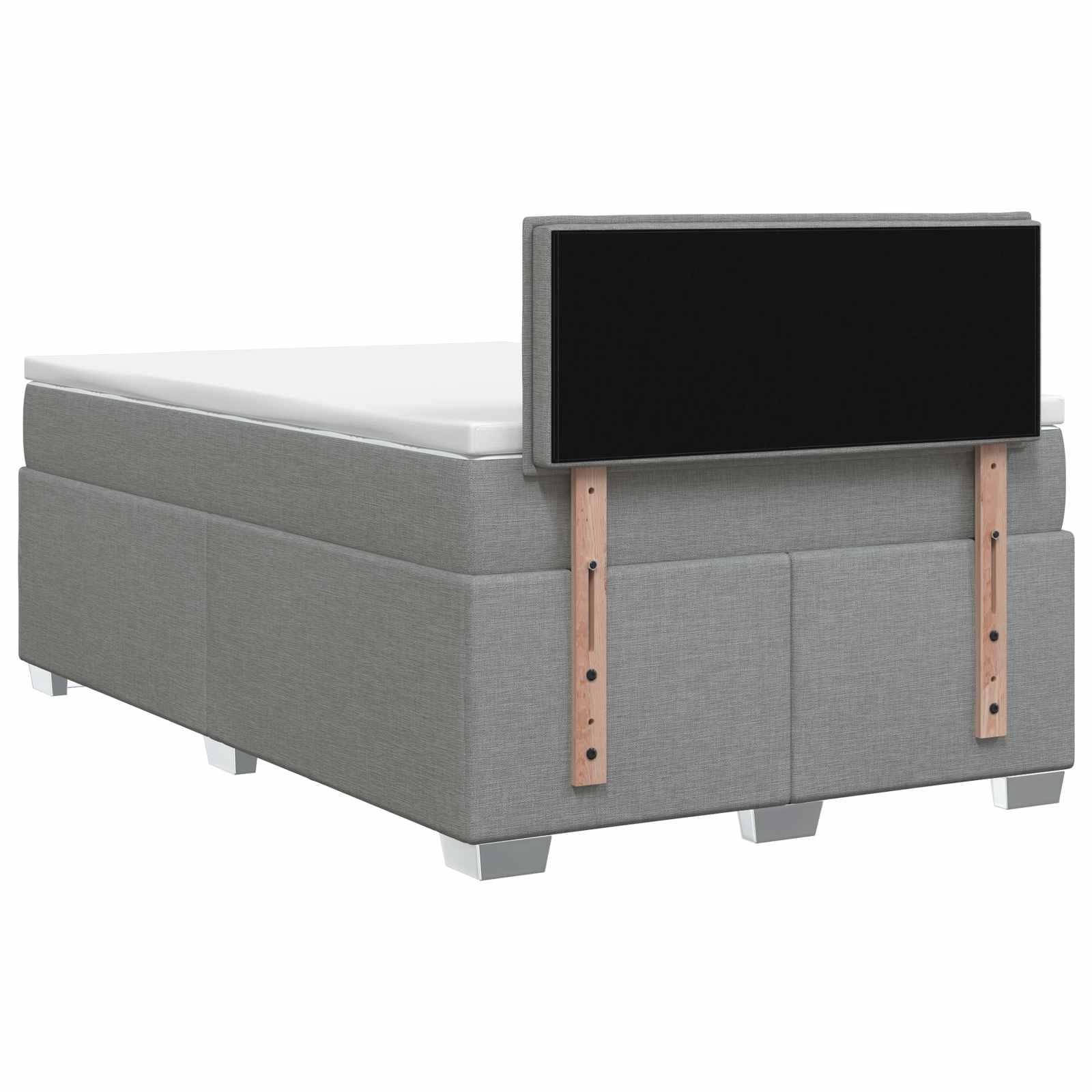 Postelja boxspring z vzmetnico Svetlo siva 120 x 190 cm Blago