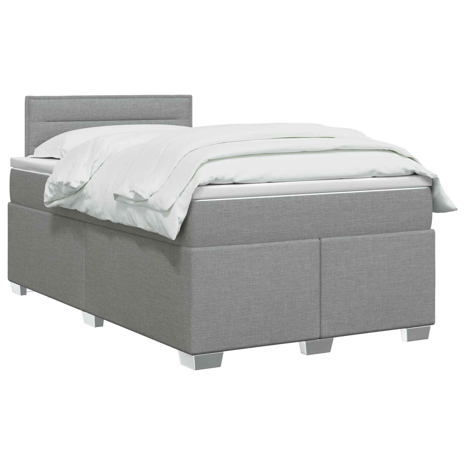 Postelja boxspring z vzmetnico Svetlo siva 120 x 190 cm Blago