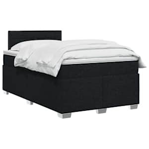 Postel boxspring s matrací s čelo Černá 120 x 190 cm Textil - obrázek 2