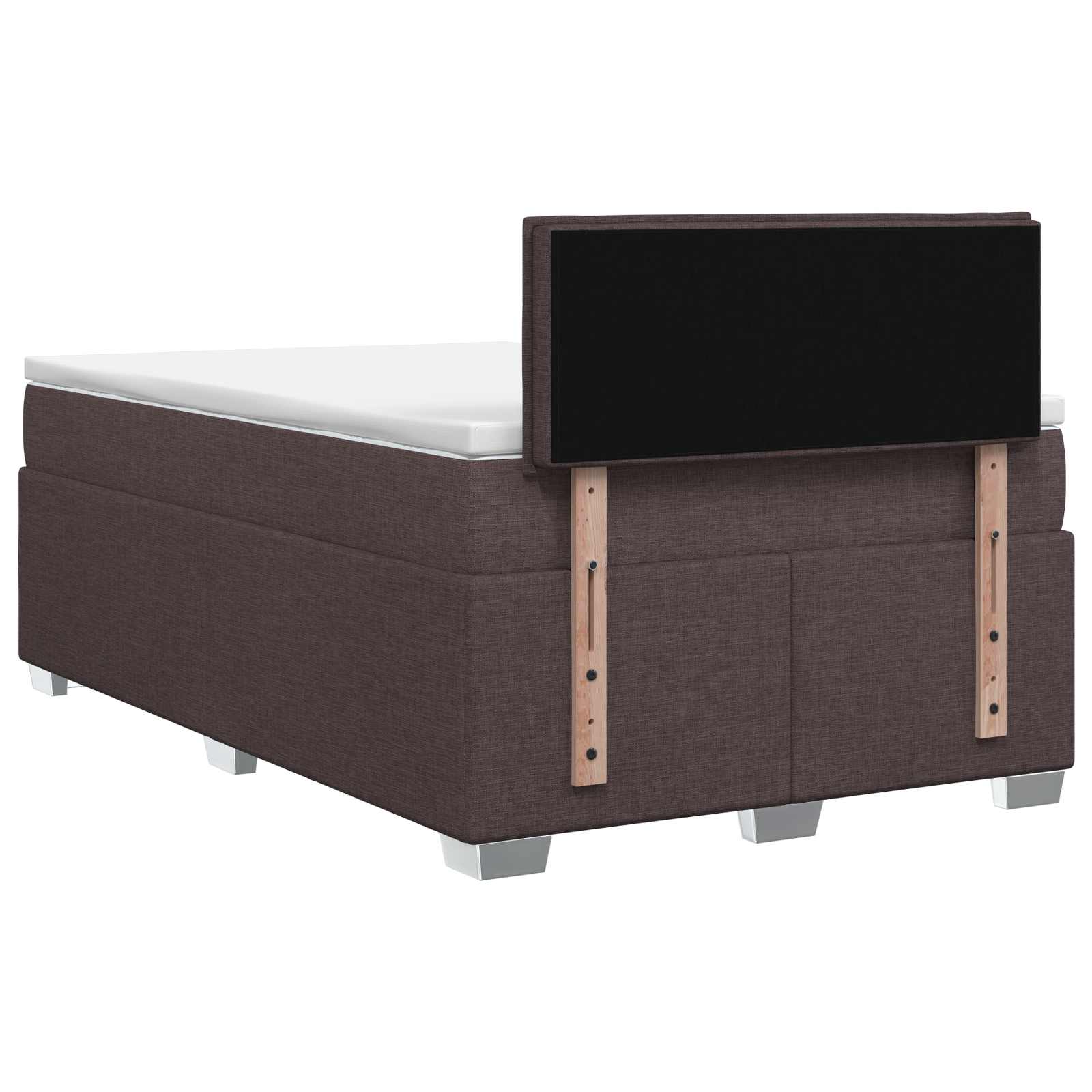 Postelja boxspring z vzmetnico Temno rjava 120 x 190 cm Blago