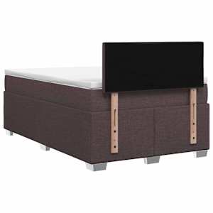 Postel boxspring s matrací Tmavě hnědá 120 x 190 cm Textil - obrázek 7