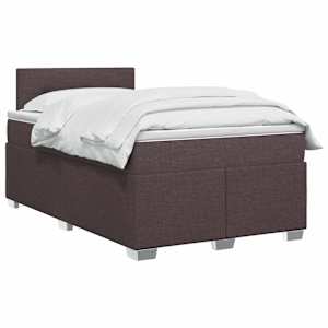 Postel boxspring s matrací Tmavě hnědá 120 x 190 cm Textil - obrázek 2