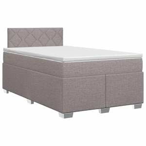 Postel boxspring s matrací s čelo Taupe 120 x 190 cm Textil - obrázek 1