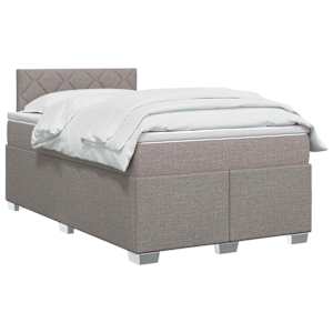 Postel boxspring s matrací s čelo Taupe 120 x 190 cm Textil - obrázek 2
