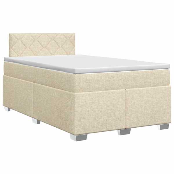 vidaXL Vedruvoodi madratsiga peaga Kreemjas 120 x 190 cm kangas
