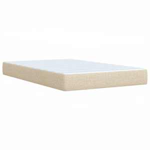 Postel boxspring s matrací s čelo Krémová 120 x 190 cm Textil - obrázek 5