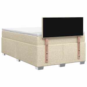Postel boxspring s matrací s čelo Krémová 120 x 190 cm Textil - obrázek 7