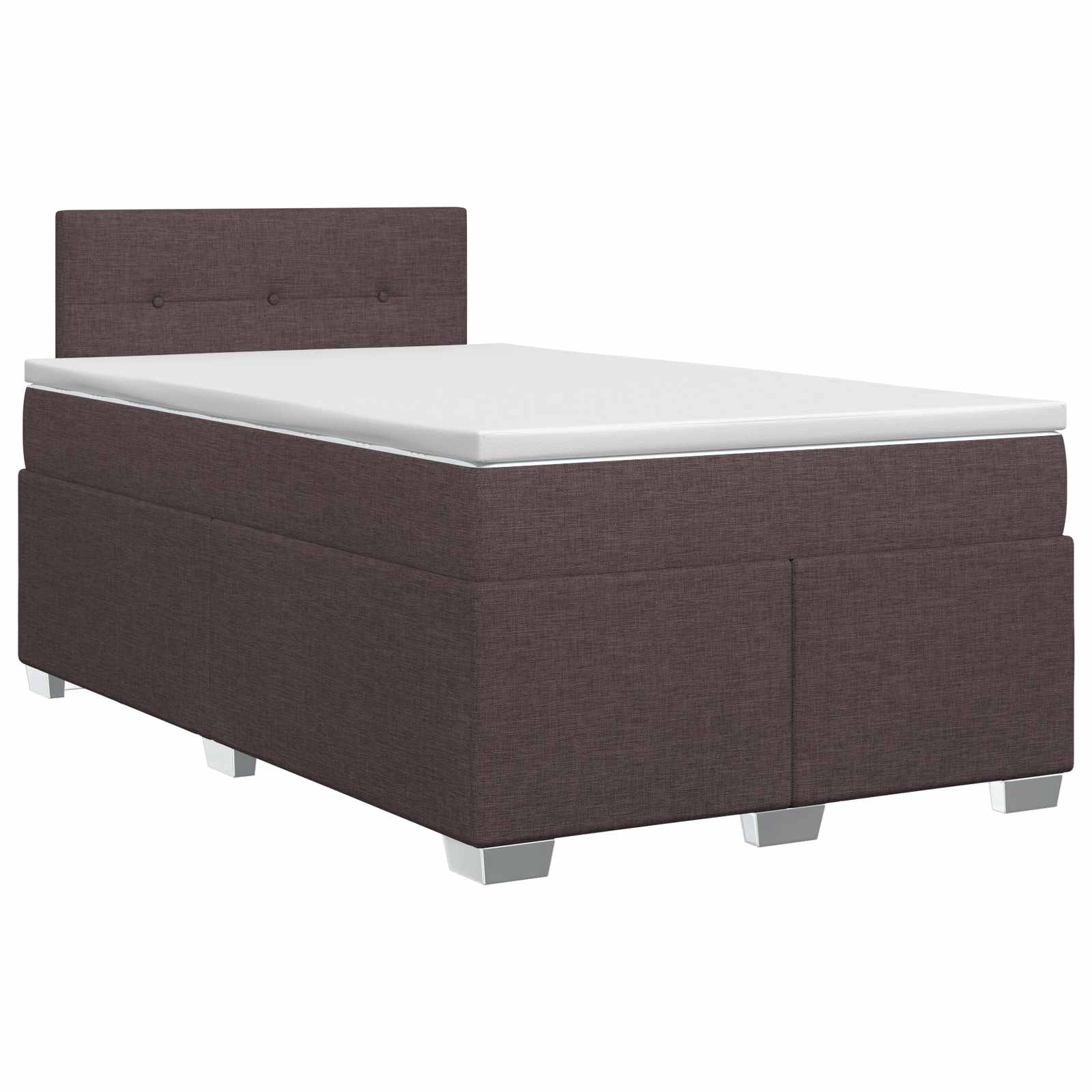 vidaXL Pat boxspring cu saltea Maro închis 120 x 200 cm Țesătură