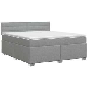 Postel boxspring s matrací Světle šedá 140 x 190 cm Textil - obrázek 1