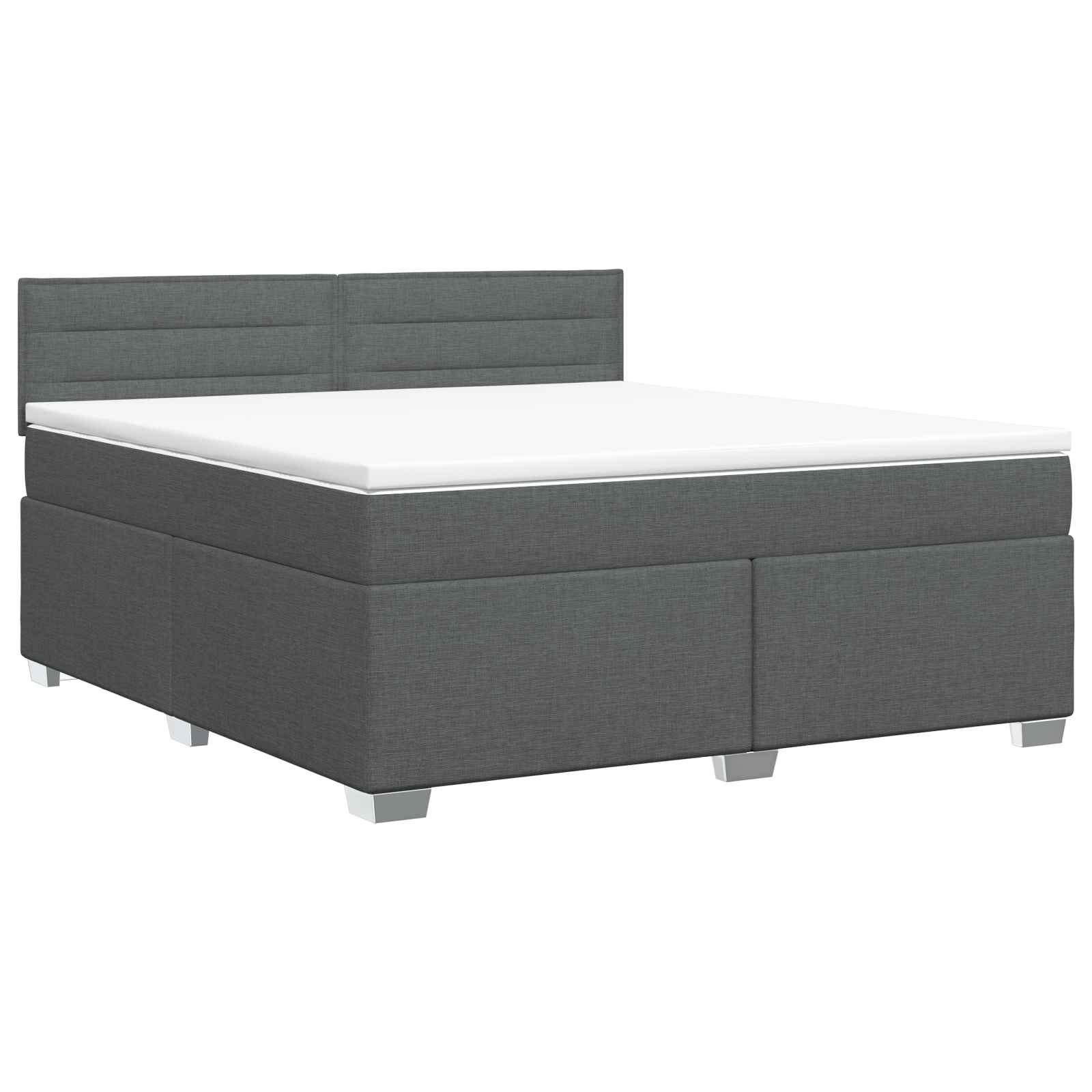vidaXL Pat boxspring cu saltea Gri închis 140 x 190 cm Țesătură