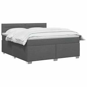 Postel boxspring s matrací Tmavě šedá 140 x 190 cm Textil - obrázek 2