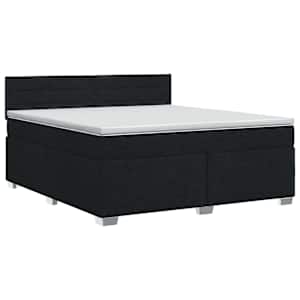 Postel boxspring s matrací s čelo Černá 140 x 190 cm Textil - obrázek 2
