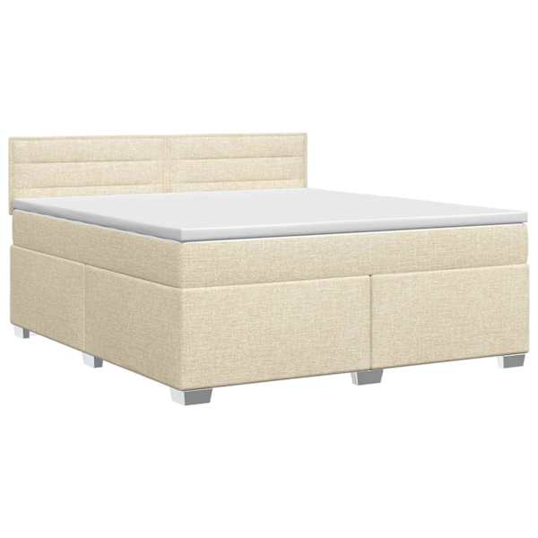 vidaXL Vedruvoodi madratsiga peaga Kreemjas 140 x 190 cm kangas