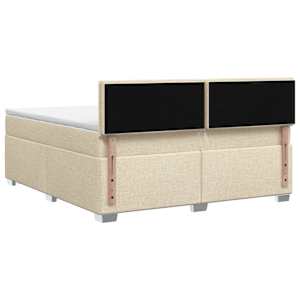 Postel boxspring s matrací s čelo Krémová 140 x 190 cm Textil - obrázek 7