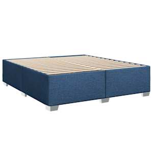 Postel boxspring s matrací s čelo Modrá 140 x 190 cm Textil - obrázek 4
