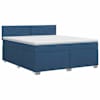 vidaXL Vedruvoodi madratsiga peaga Sinine 160 x 200 cm kangas