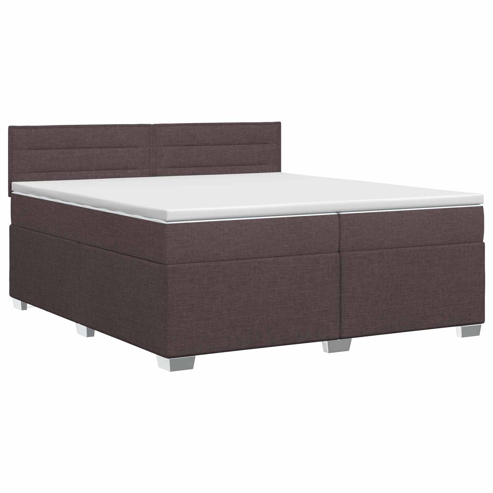 Postelja boxspring z vzmetnico Temno rjava 200 x 200 cm Blago