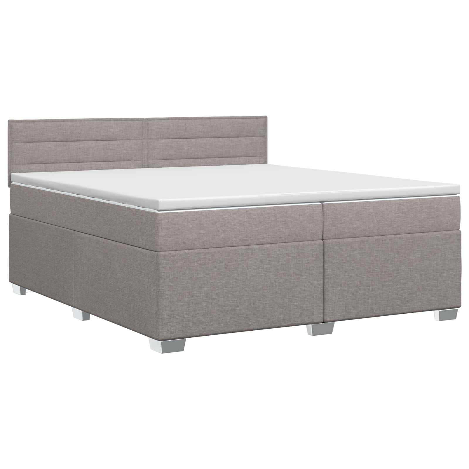 vidaXL Boxspringbed met matras met hoofdeinde Taupe 200 x 200 cm Stof, foto 3
