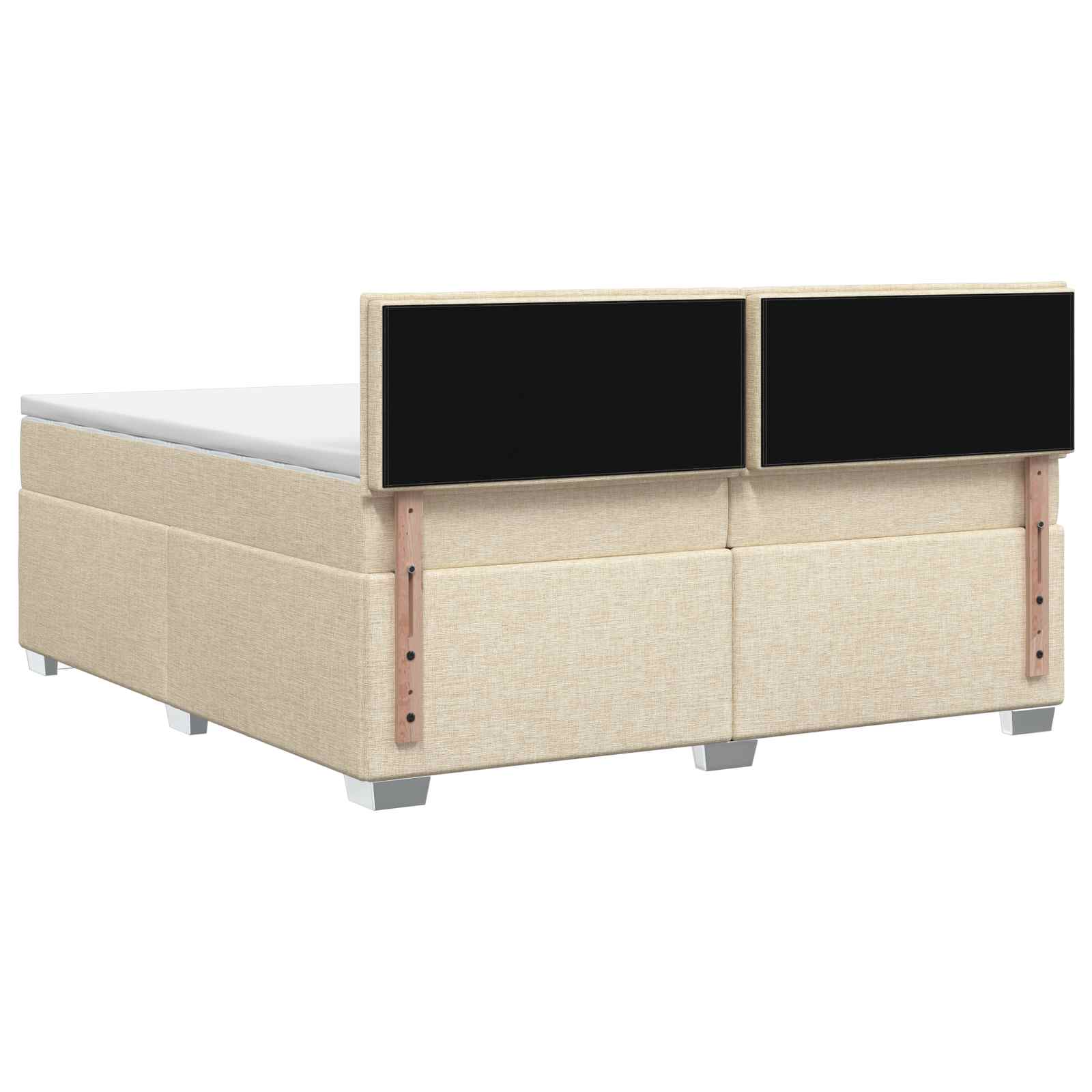 Postelja boxspring z vzmetnico Krem 200 x 200 cm Blago