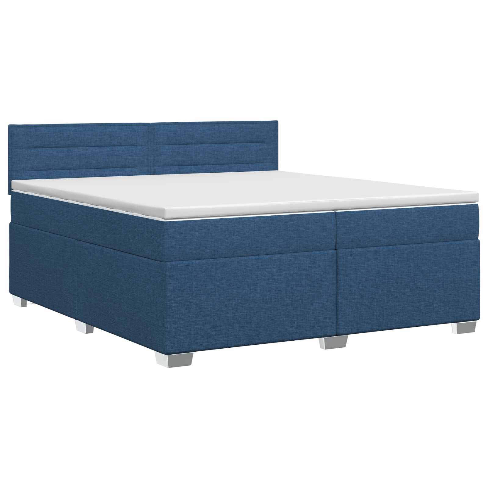 Postelja boxspring z vzmetnico Modra 200 x 200 cm Blago