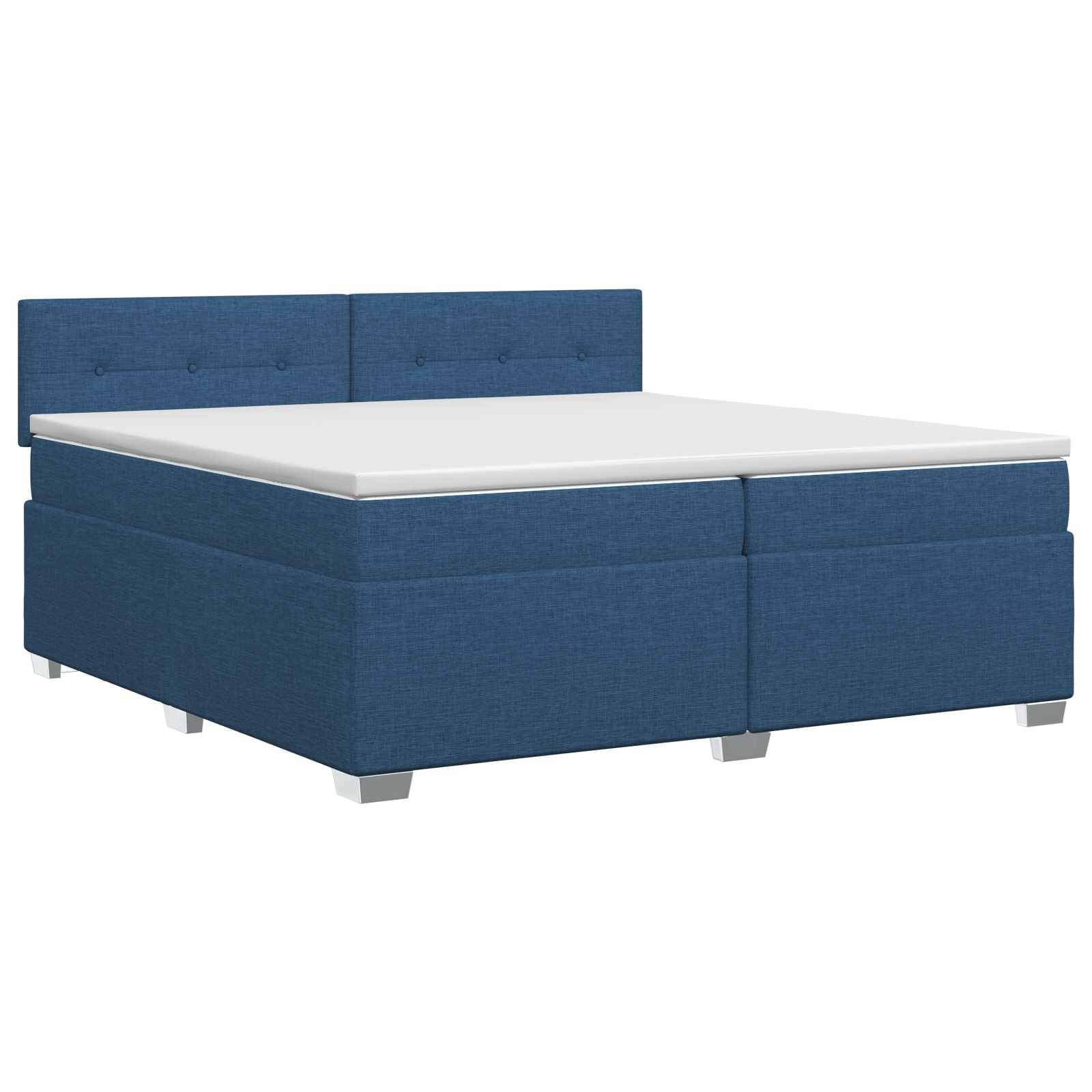 vidaXL Boxspringbed met matras met hoofdeinde Blauw 200 x 200 cm Stof, foto 3