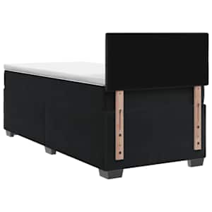 Postel boxspring s matrací s čelo Černá 100 x 200 cm Samet - obrázek 8