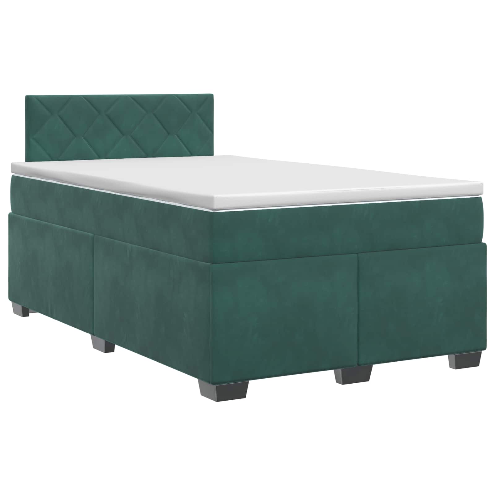 vidaXL Boxspringbed met matras Donkergroen 120 x 190 cm Fluweel groen, foto 3
