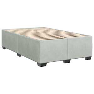 Postel boxspring s matrací Světle šedá 120 x 200 cm Samet - obrázek 4