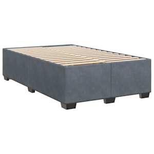 Postel boxspring s matrací s čelo Tmavě šedá 120 x 200 cm Samet - obrázek 4
