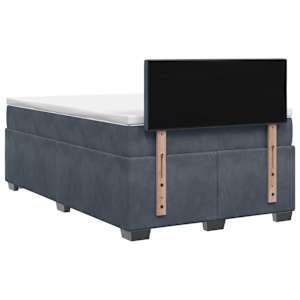 Postel boxspring s matrací s čelo Tmavě šedá 120 x 200 cm Samet - obrázek 7