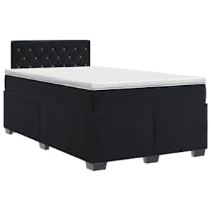 Postel boxspring s matrací s čelo Černá 120 x 200 cm Samet - obrázek 1