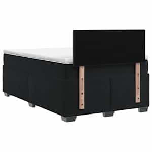 Postel boxspring s matrací s čelo Černá 120 x 200 cm Samet - obrázek 7