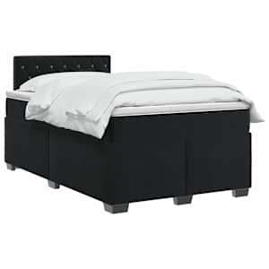 Postel boxspring s matrací s čelo Černá 120 x 200 cm Samet - obrázek 2