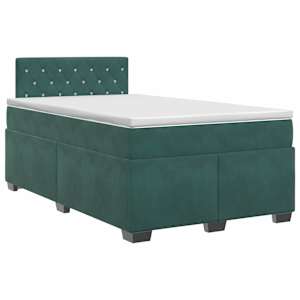 Postel boxspring s matrací Tmavě zelená 120 x 200 cm Samet - obrázek 1