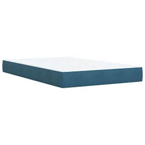 Postel boxspring s matrací Tmavě modrá 120 x 200 cm Samet - obrázek 5