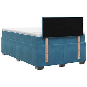 Postel boxspring s matrací Tmavě modrá 120 x 200 cm Samet - obrázek 7