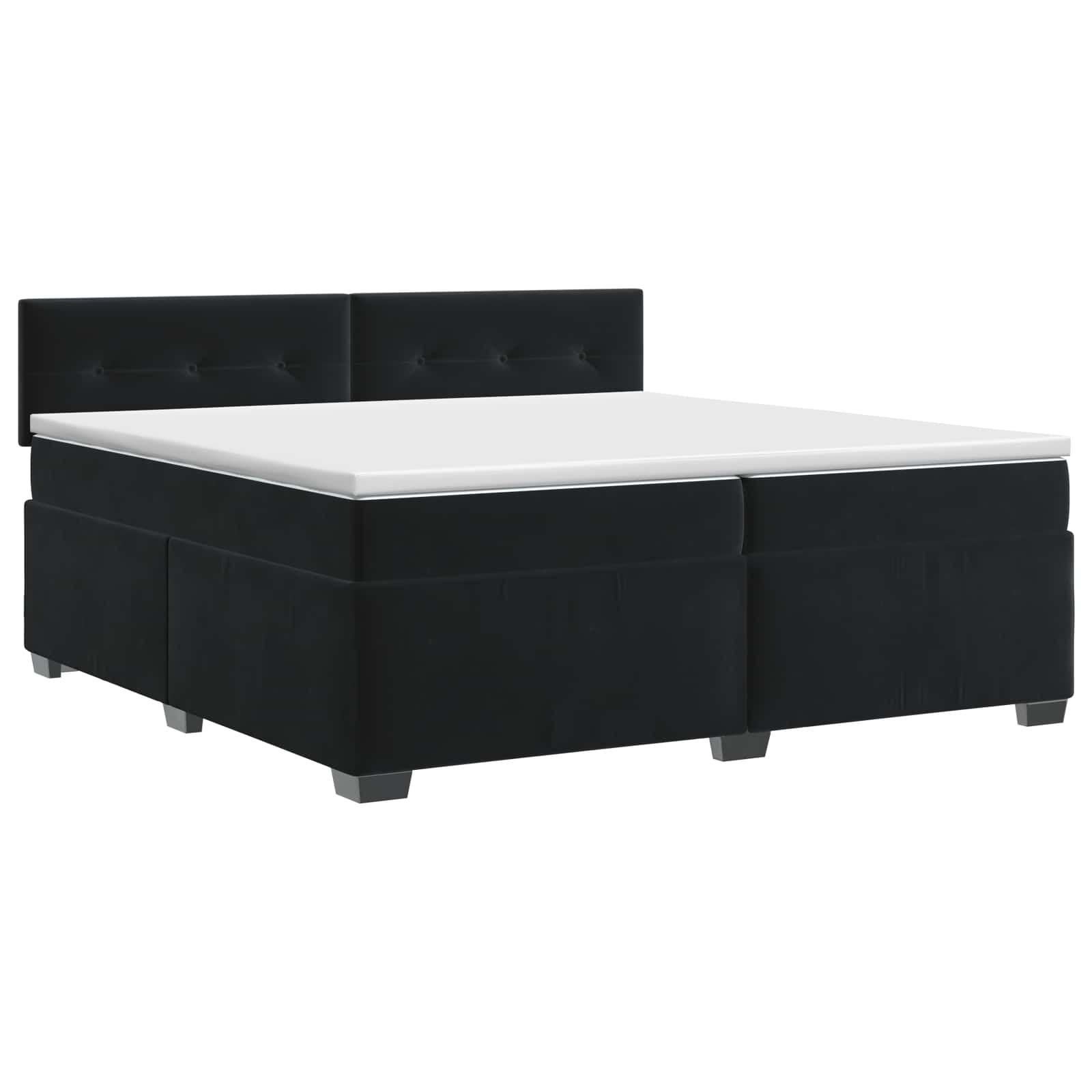 vidaXL Boxspringbed met matras Zwart 200 x 200 cm Fluweel, foto 3