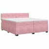 vidaXL Vedruvoodi madratsiga peaga Roosa 200 x 200 cm Samet